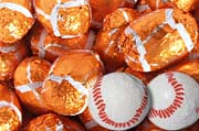 solid chocolate sports balls